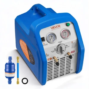 VEVOR Portable Refrigerant Recovery Machine, 1 HP 120V 60Hz Dual Cylinder AC Recovery Machine, 1750 RPM Recycling Unit HVAC