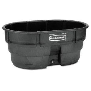 Rubbermaid FG424500BLA Stock Tank. 150 Gal Capacity. Plastic. Black - MadeInUSA