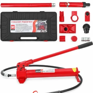 20 Ton Porta Power Hydraulic Kit Auto Body Frame Repair Kit with 3.9 Ft Oil Hose and Blow Molded Storage Case
