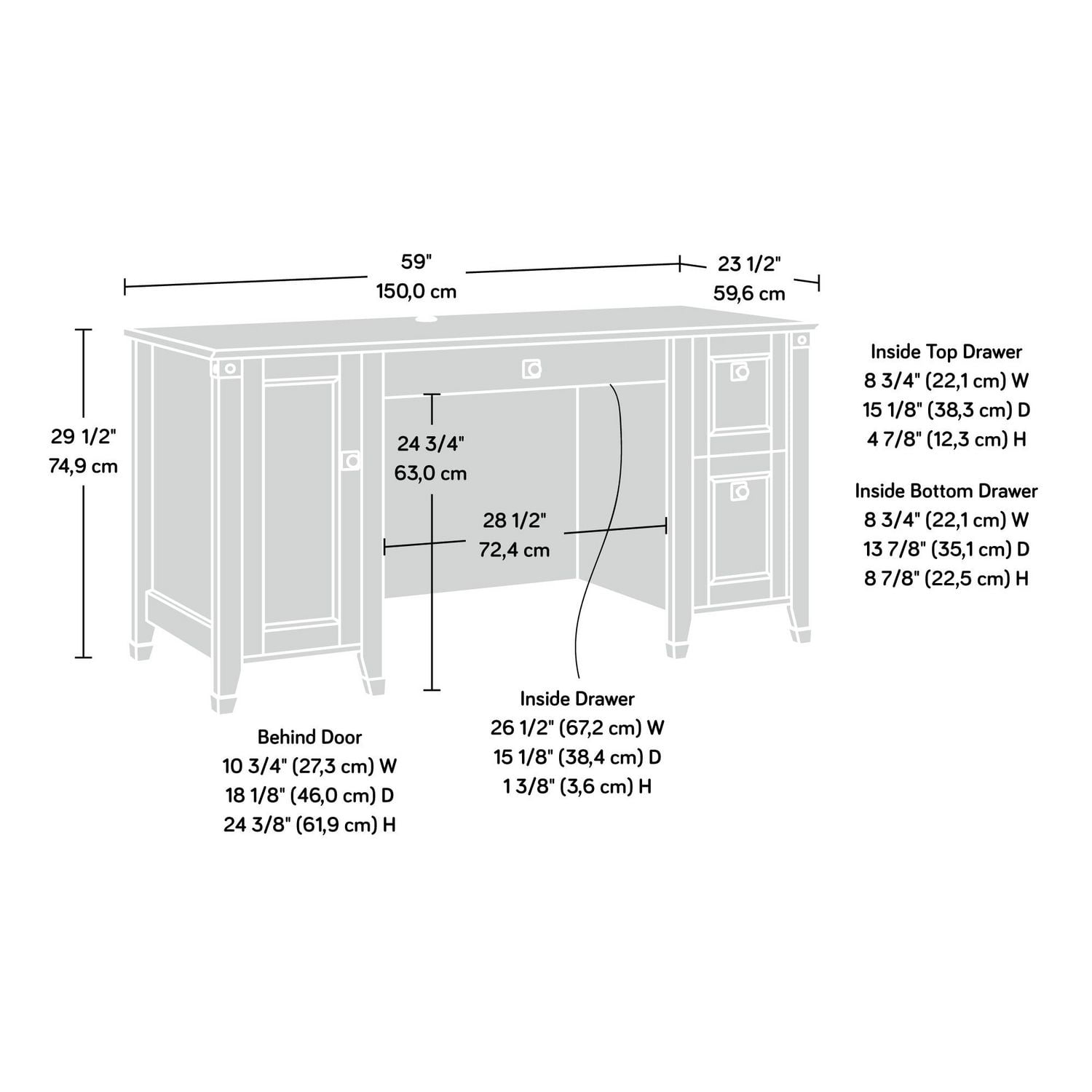 Sauder Carson Forge Computer Desk