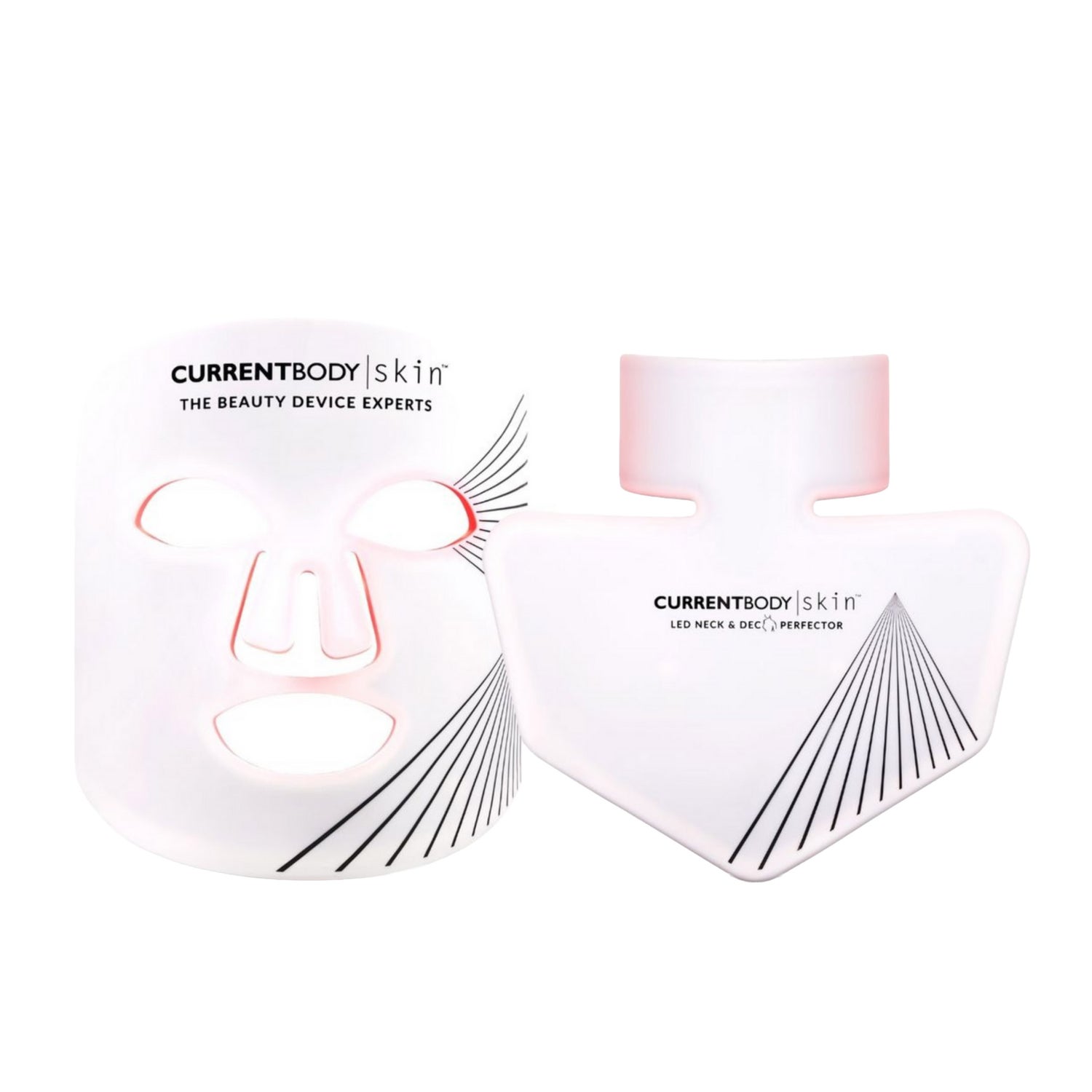 CurrentBody Skin LED Red Light Therapy Mask and LED Neck & Décolletage Mask Bundle
