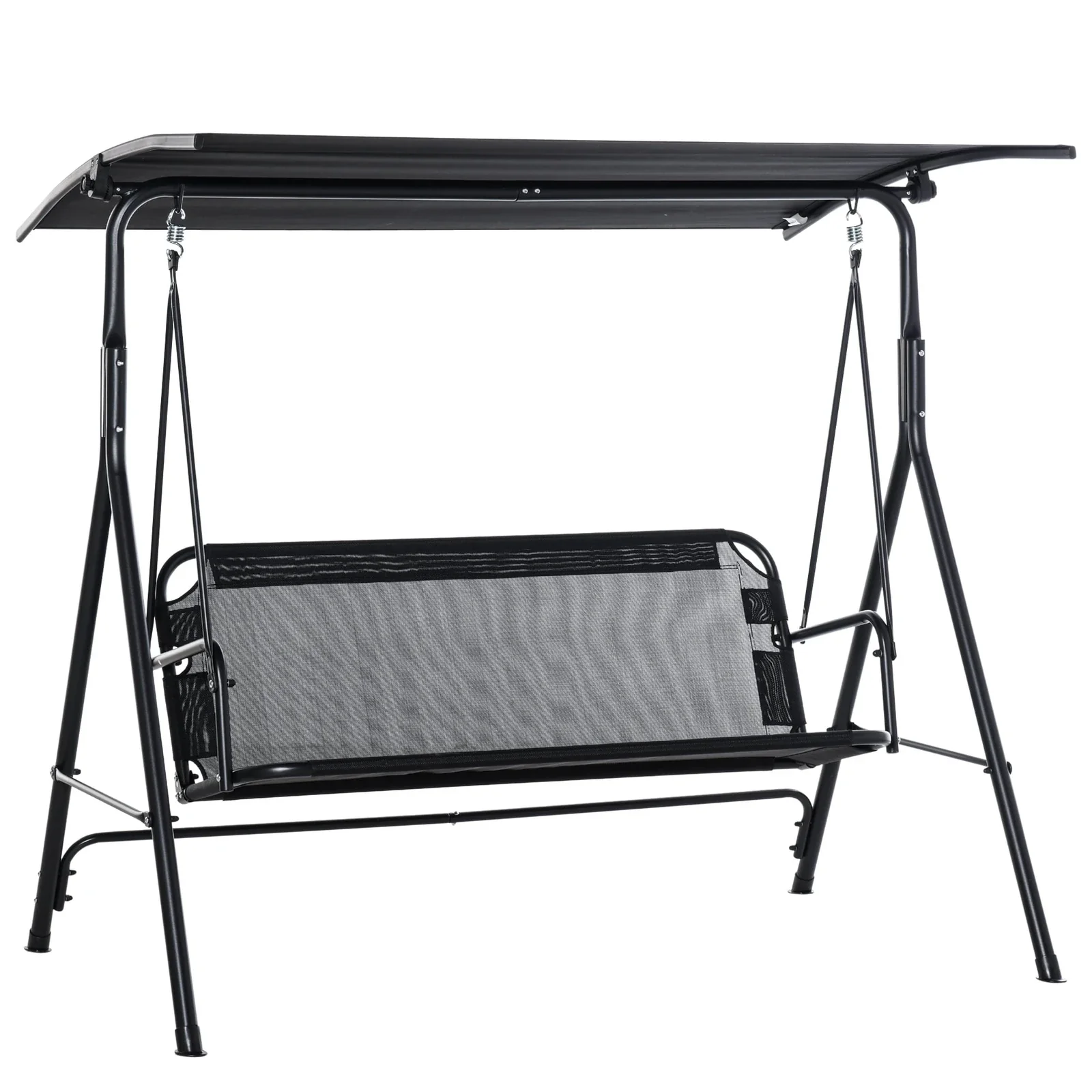 Outsunny 2-Person Patio Swing Chair with Adjustable Canopy for Porch Garden