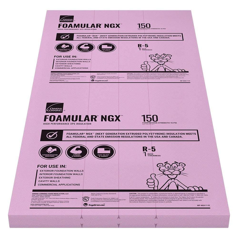 Owens Corning R- 5, 1-in x 4-ft x 8-ft Foamular Unfaced Foam Board Insulation