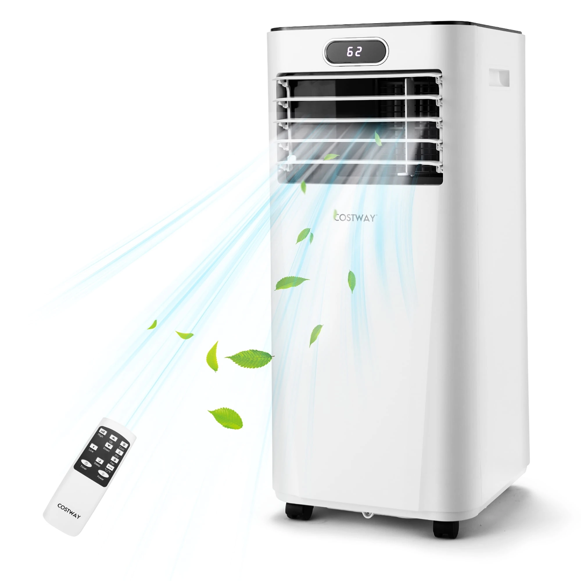 Costway 8,000BTU Portable Air Conditioner with Remote Control 3-in-1 Air Cooler w/ Drying
