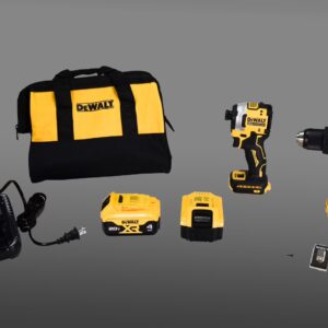 DEWALT 20V MAX XR Hammer Drill and ATOMIC Impact Driver 2 Tool Cordless Combo Kit with (2) 4.0Ah Batteries, Charger, and Bag DCK2050M2
