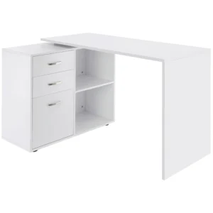 HOMCOM L-Shaped Straight Computer Desk w/ Storage Home Office Table