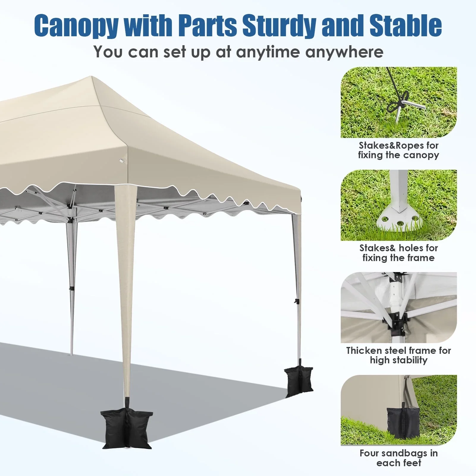 COBIZI 10X20 Pop up Canopy Tent with 6 Removable Side Walls Heavy Duty,Waterproof Adjustable Outdoor Event Party tent Parties,Commercial Instant Portable,Weddings,Camping,with Wheeled Bag,Gray