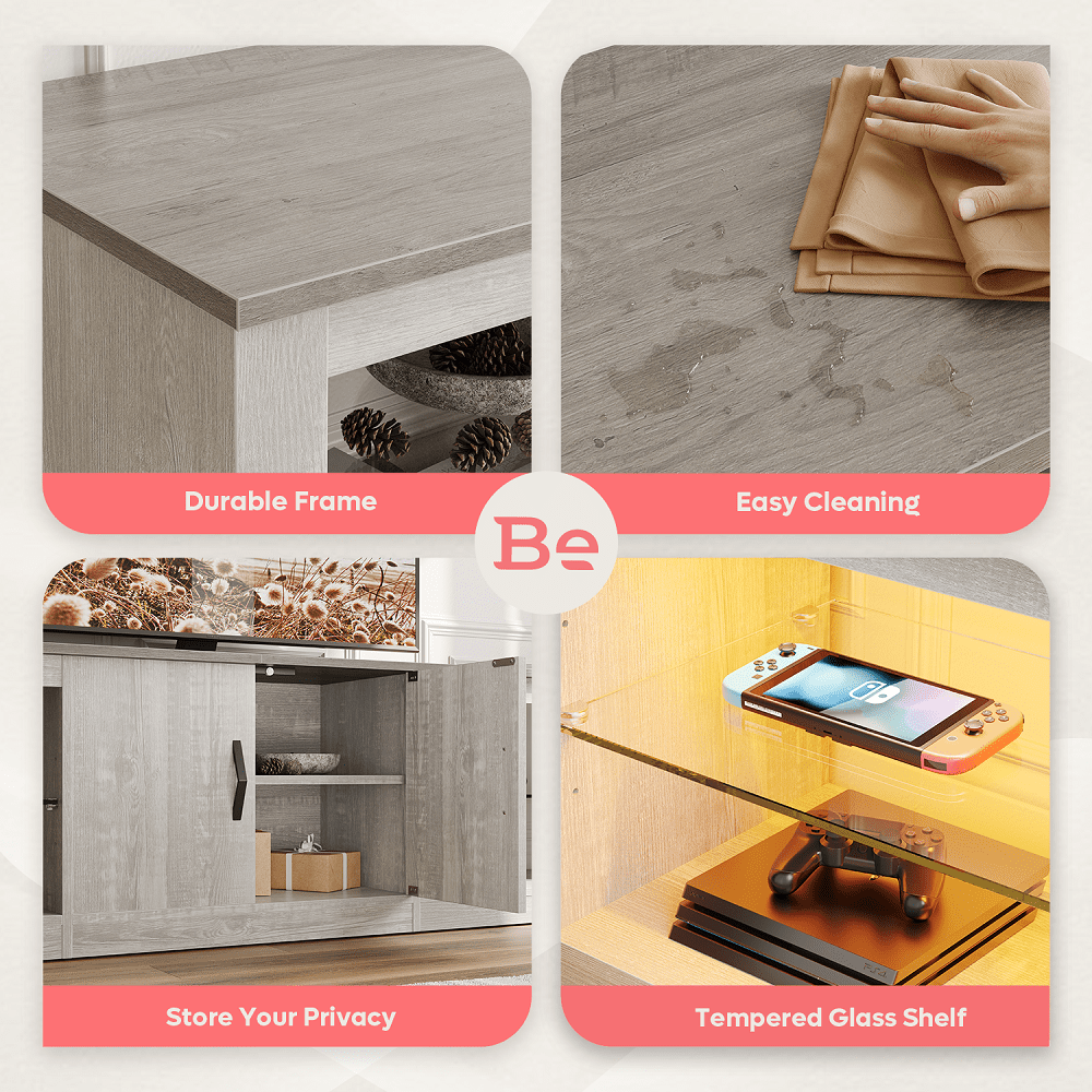 Bestier 70" Modern LED TV Stand for TVs up to 75" TV Cabinet for Living Room
