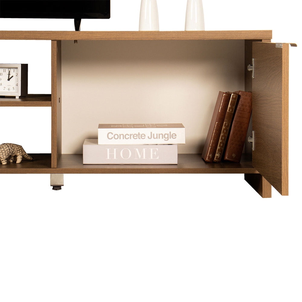 Madesa TV Stand Large Media Console with Cable Management for 65, 75 Inch Media Storage Gaming Living Room Entertainment Center Modern Wooden Television Cabinet - Rustic