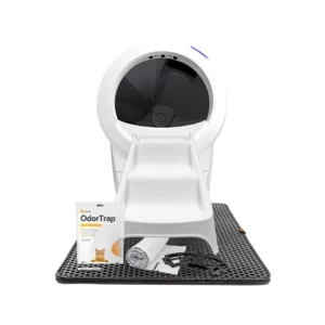 Litter-Robot 4 Self Cleaning Electric Cat Litter Box Exclusive Bundle, White