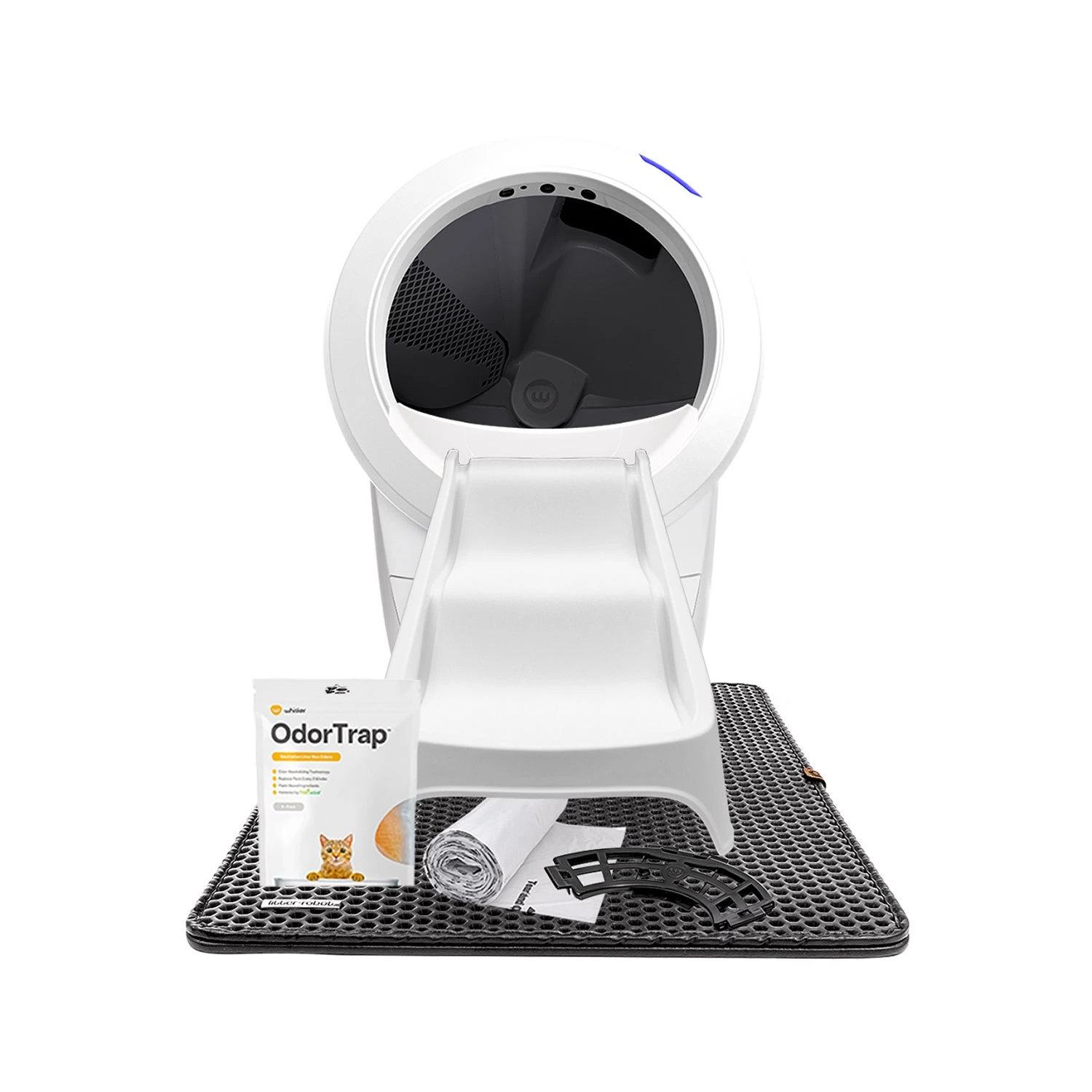 Litter-Robot 4 Self Cleaning Electric Cat Litter Box Exclusive Bundle, White