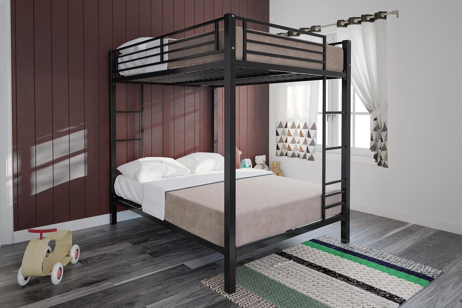 DHP Full over Full Metal Bunk Bed, Black