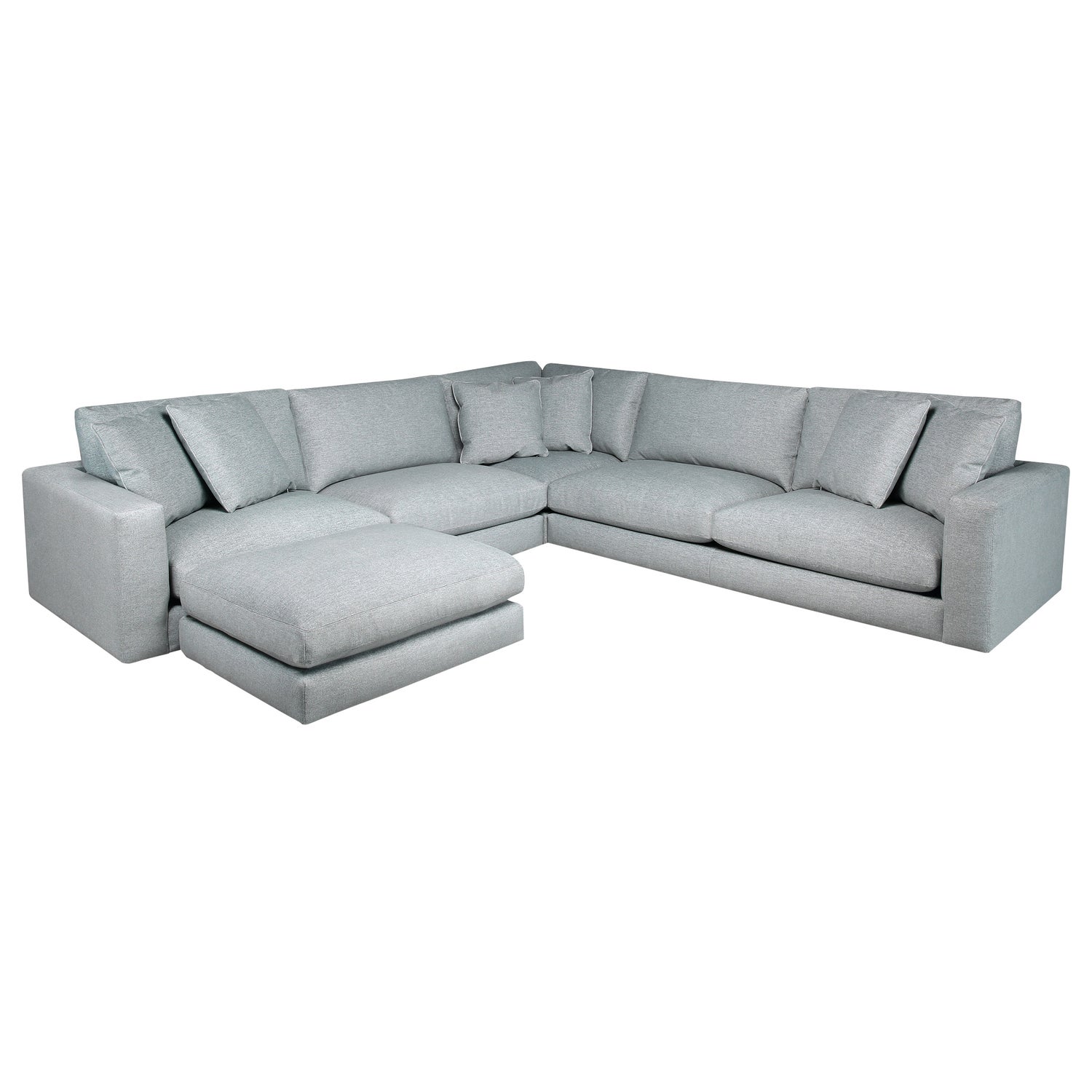 Nice Link Whitley 4-piece Fabric Sectional with Ottoman