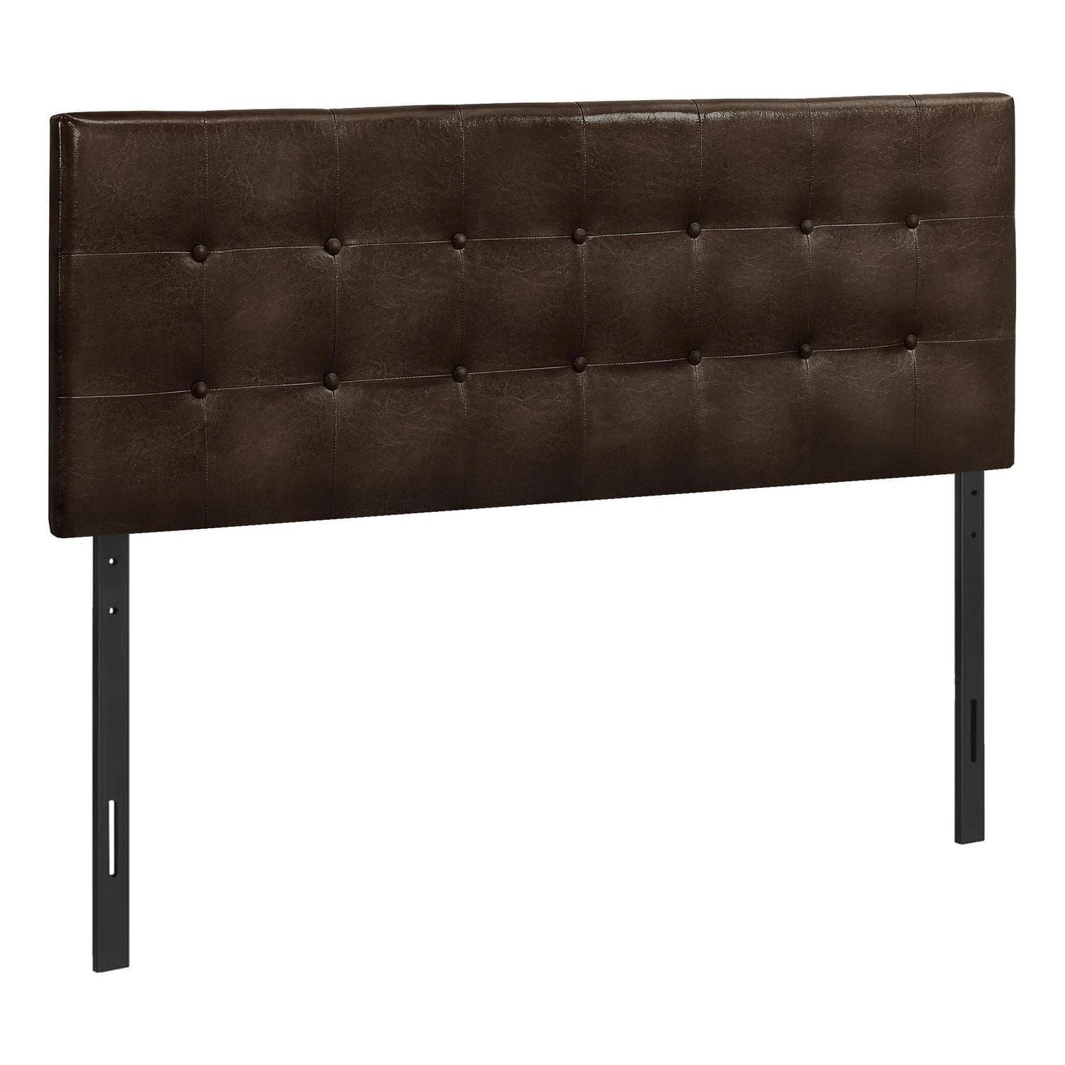 Monarch Specialties Bed, Headboard Only, Queen Size, Bedroom, Upholstered, Pu Leather Look, Brown, Transitional