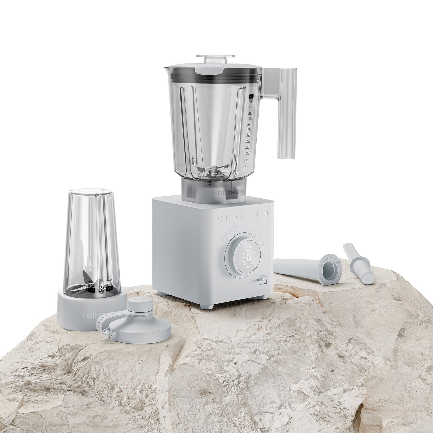 Chefman Obliterator 48 oz Five Speed Performance Blender with 20 oz Travel Jar