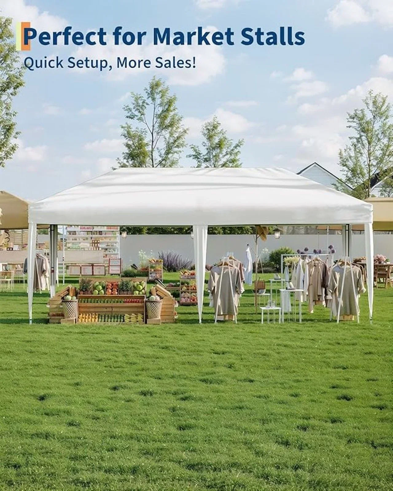 10x20 Pop Up Canopy Tent with 4 Sidewalls, Heavy Duty Outdoor Canopy UPF 50+ All Season Waterproof Commercial Street Vendors Party Tents with Roller Bag, 8 Stakes & 6 Sandbags,Khaki
