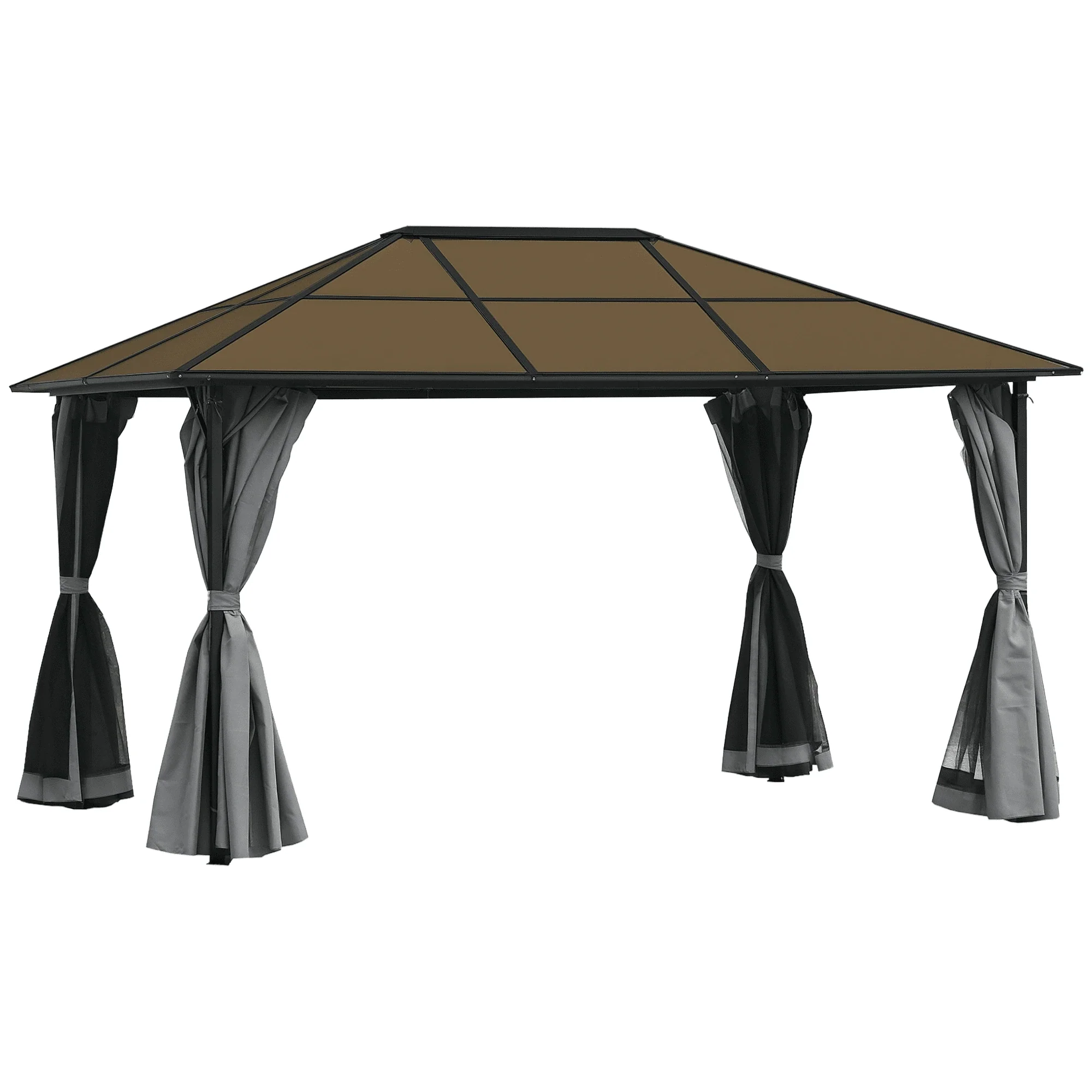 Outsunny 10' x 13' Patio Gazebo Party Tent Marquee Outdoor Shelter, Grey