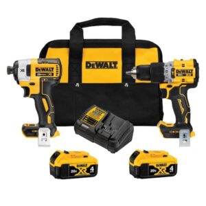 20V MAX Cordless Brushless 2 Tool Combo Kit with (2) 4.0Ah Batteries and Charger