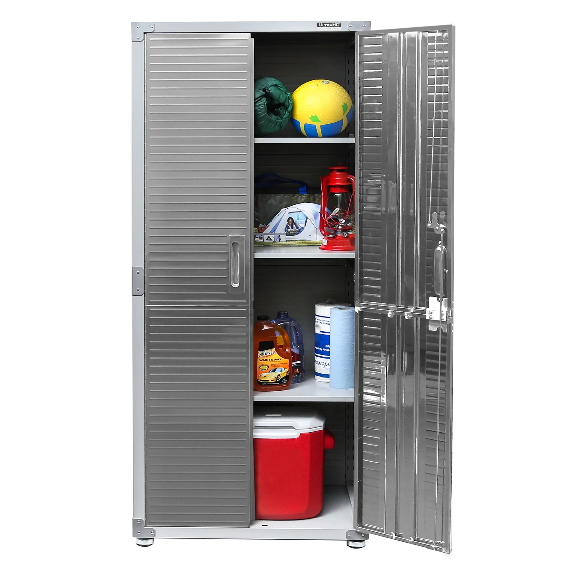 Seville Classics UltraHD? Steel Body Lockable Storage Cabinet Organizer Locker Shelving Unit, Graphite, 30" W x 18" D x 72" H