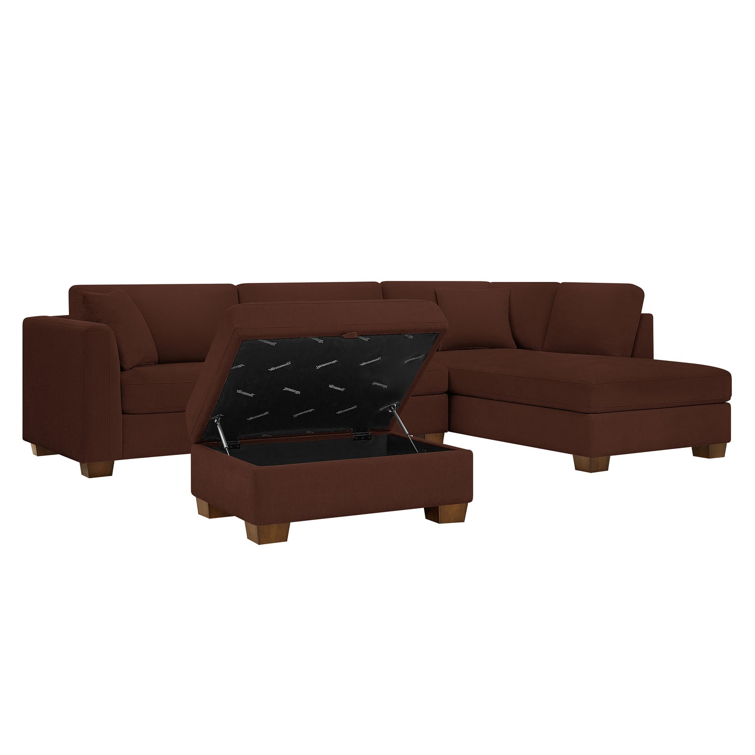 Thomasville Walsen 3-piece Fabric Sectional with Storage Ottoman