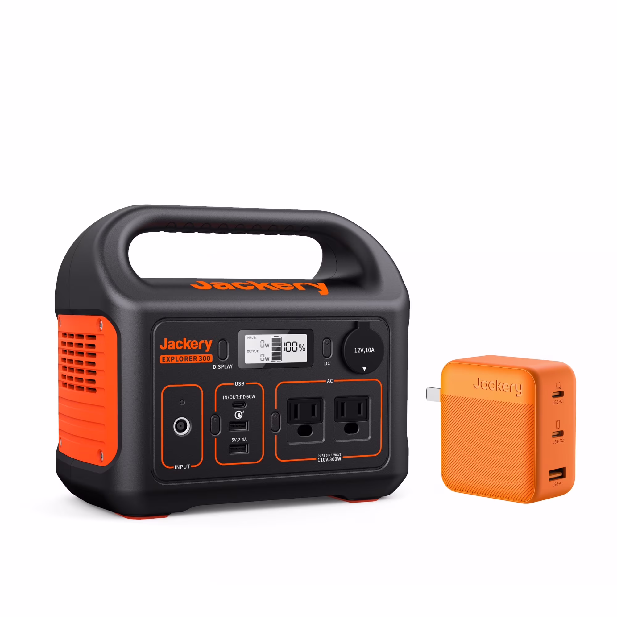 Jackery Portable Power Station Explorer 300 with 5m Extension Cord, 285Wh Backup Lithium Battery, Solar Generator for Outdoors Camping, Travel, Hunting, Blackout