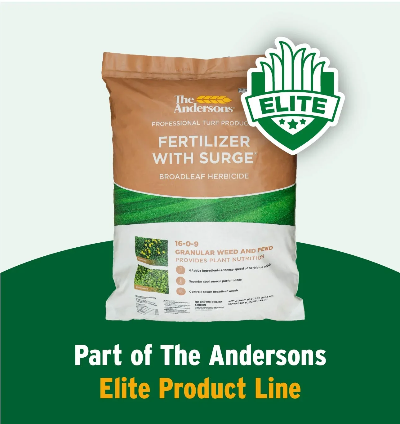 The Andersons Professional Surge Weed and Feed 16 - 0 - 9 Post - Emergent Weed Control and Fertilizer - Covers up to
