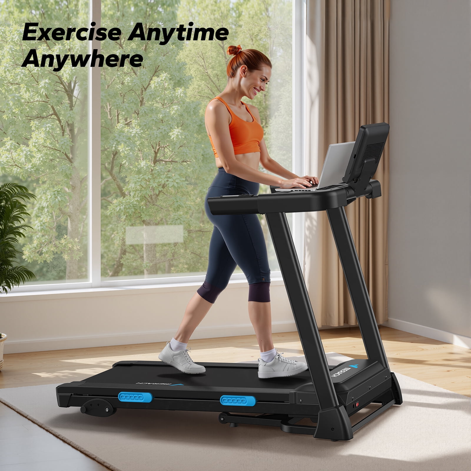 MERACH Folding Treadmill with , Fitness Treadmill for Home with APP, 300 lbs Capacity