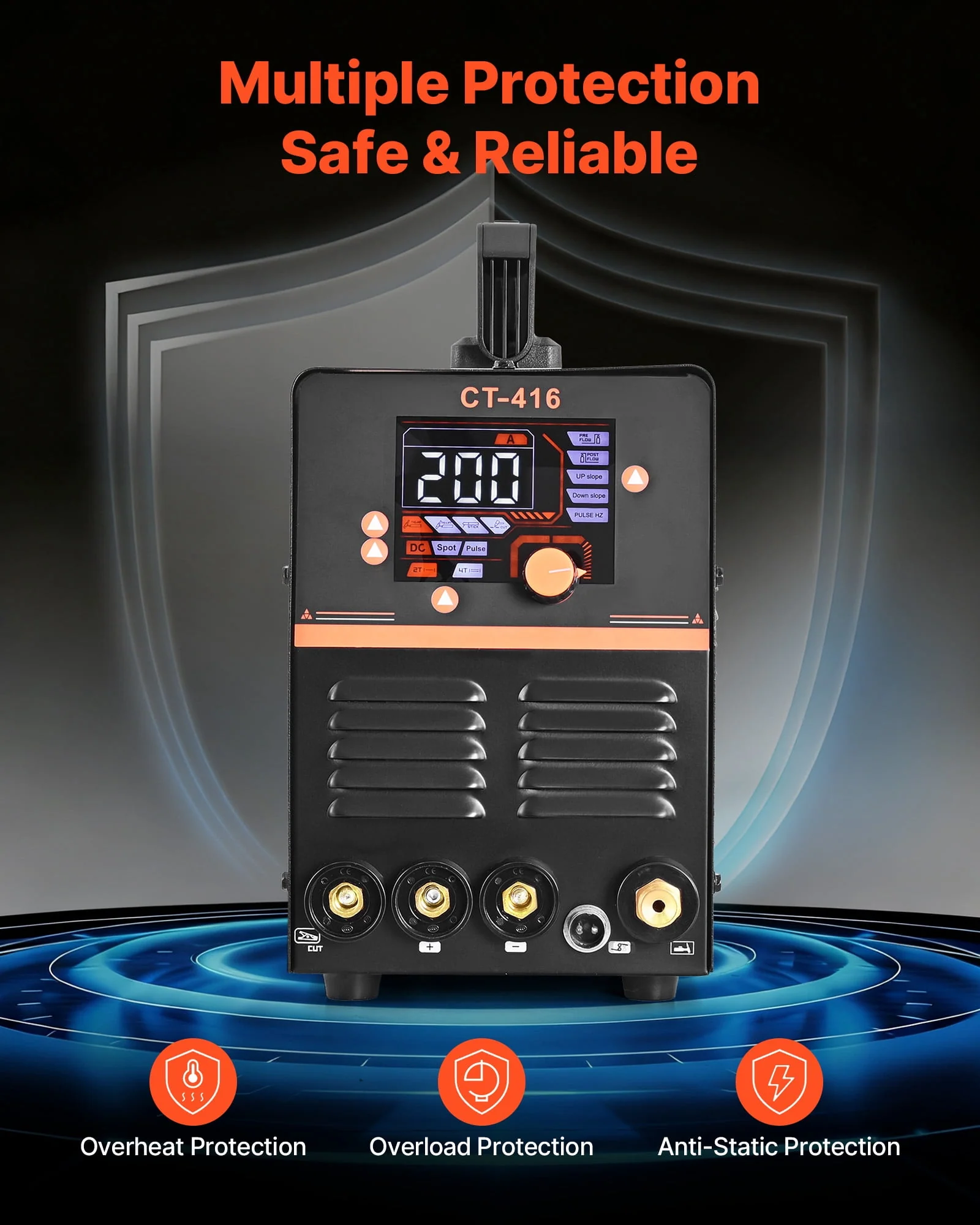 VEVOR 3-in-1 Plasma Cutter Welder Combo - CUT/TIG/MMA, 50A Plasma Cutting Machine & 200A TIG Stick Welder, 110/220V
