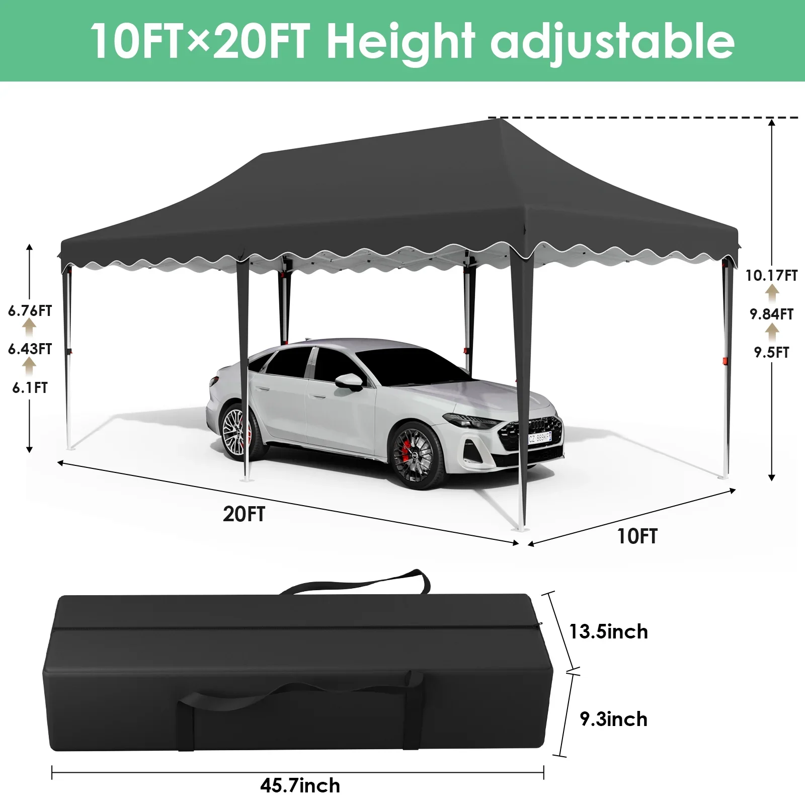 LAZY BUDDY 10'x20' Pop up Canopy Tent with 6 Sidewalls, Heavy Duty Outdoor Canopy Tent Commercial Instant Folding Sun Shelter for Party, Wedding, Camping