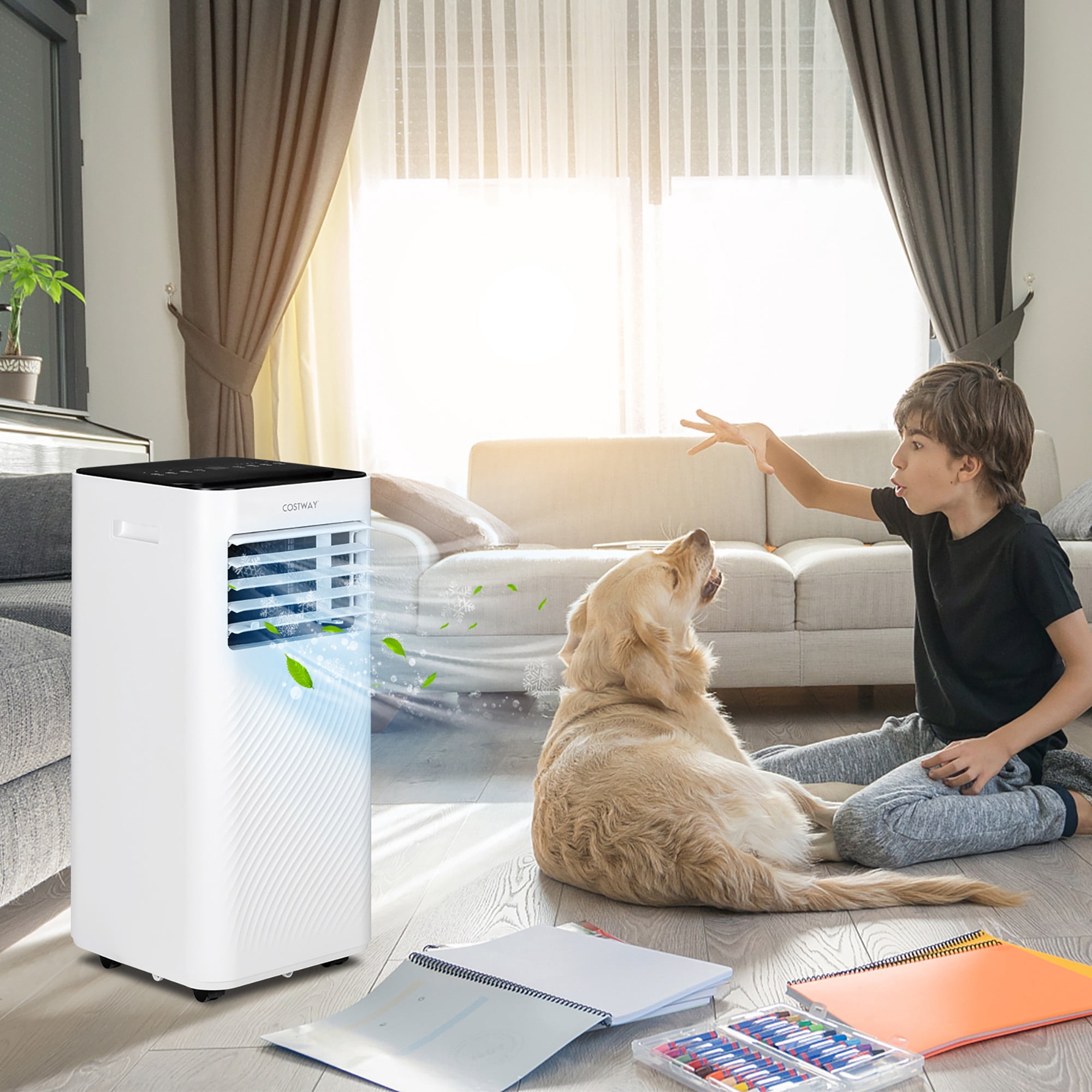 Costway 10000 BTU Portable Air Conditioner 4-in-1 AC with Cool Fan Dehumidifier Sleep Mode