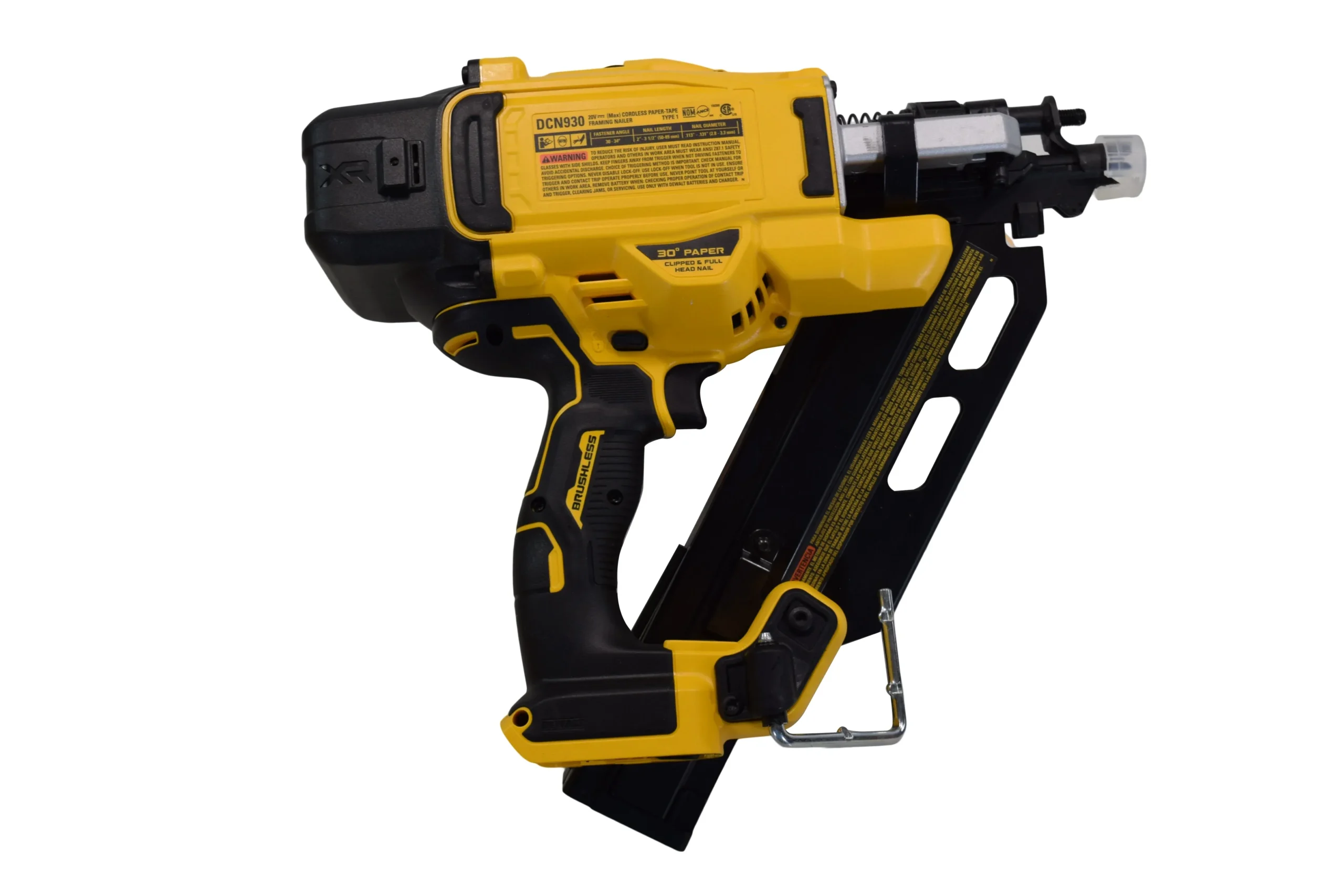 DEWALT DCN930B 20V MAX PNEUMATIC BRUSHLESS CORDLESS 30- PAPER TAPE FRAMING NAILER (TOOL ONLY)