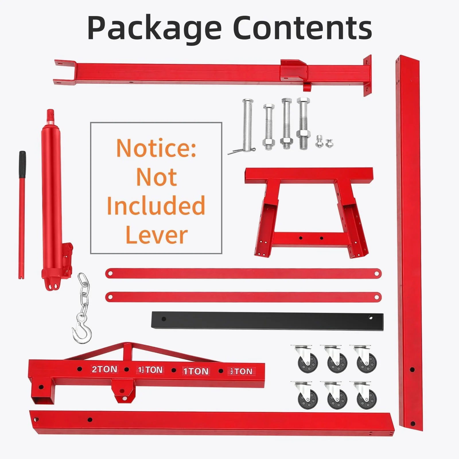 Engine Hoist, Cherry Picker Shop Crane with 6 Casters and Telescopic Boom, Heavy Duty Lift for Garage, Workshop, Automotive Repair(Max Load Capacity 1.2 Tons)