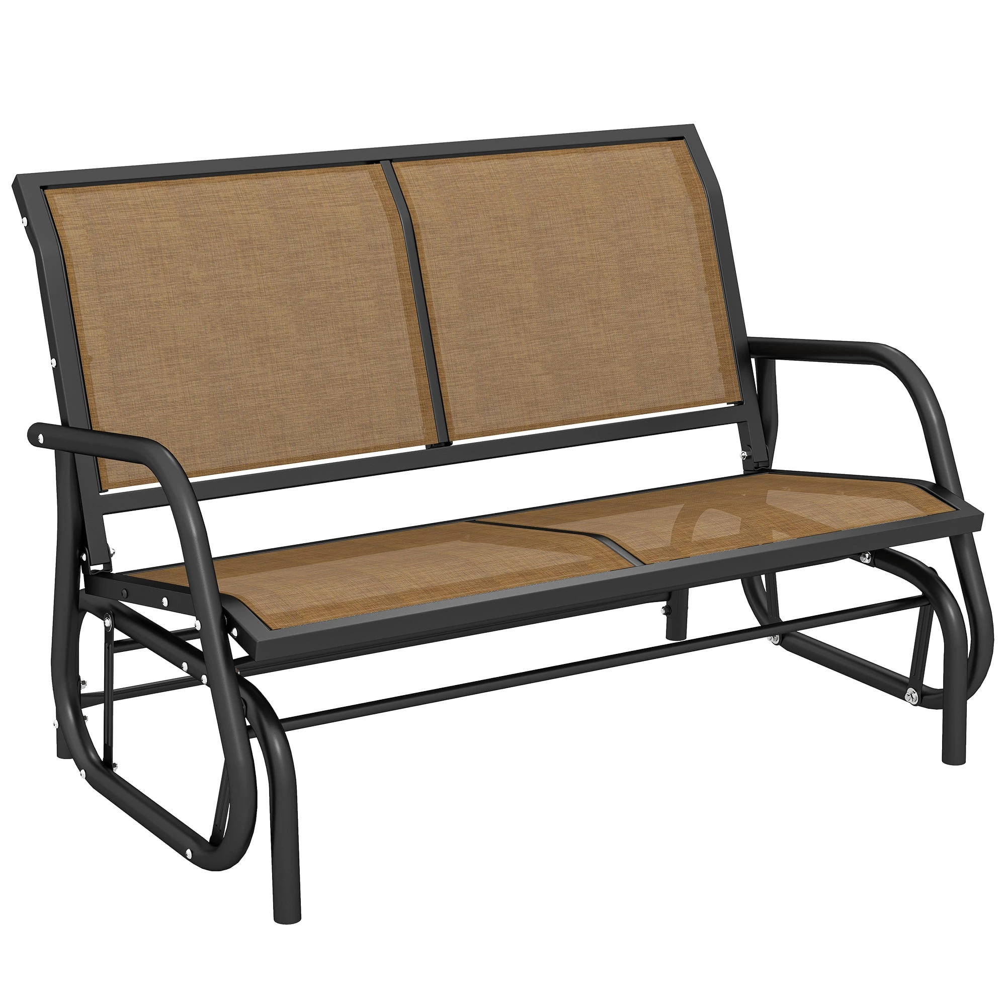 Outsunny Double Glider Outdoor Steel Sling Fabric Gliding Bench