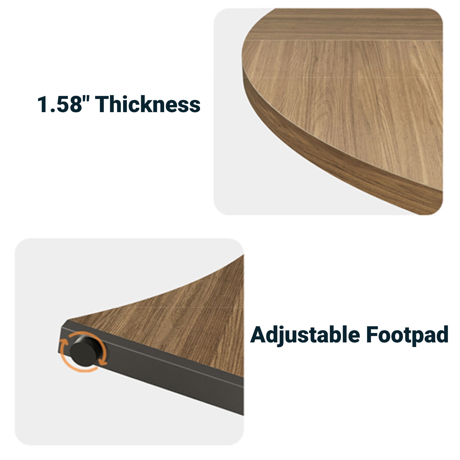 MARNUR Round Dining Table for 4 Persons 47" Kitchen Table for Dining Room Kitchen, Walnut (Only Table)