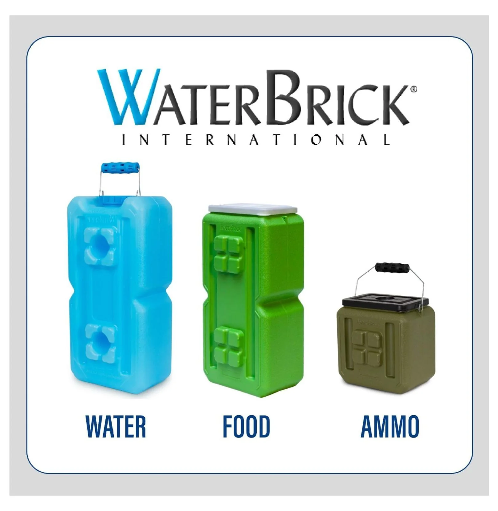 International Water Storage Containers for Emergency Water Storage | 4-Pack of Stackable 3.5 Gallon Water Container Bricks | Food-Grade HDPE Plastic | BPA-Free | STD Tan