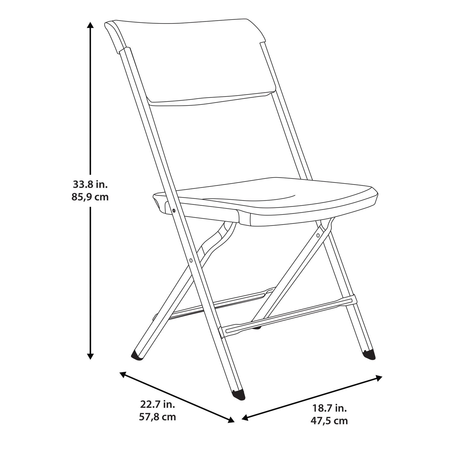 Lifetime Bypass Commercial Folding Chairs, 4-pack