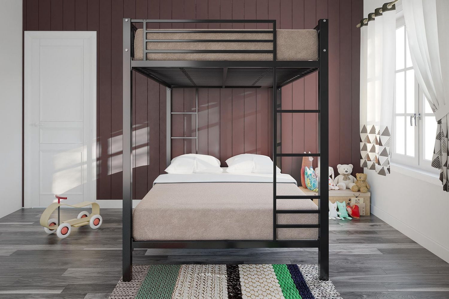 DHP Full over Full Metal Bunk Bed, Black