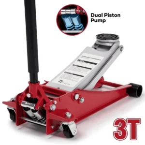 Naipo 3 Ton Low Profile Hydraulic Floor Jack,2.87"~19.69" Lifting Range,Dual-Piston Pump Car Jack,Quick Lift for Sedans/SUV/Light Trucks,Red
