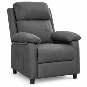 Korser Manual Push Back Recliner Chair with Side Pockets,Recliner Chairs for Adults for Living Room,Small Recliners for Small Spaces,Linen