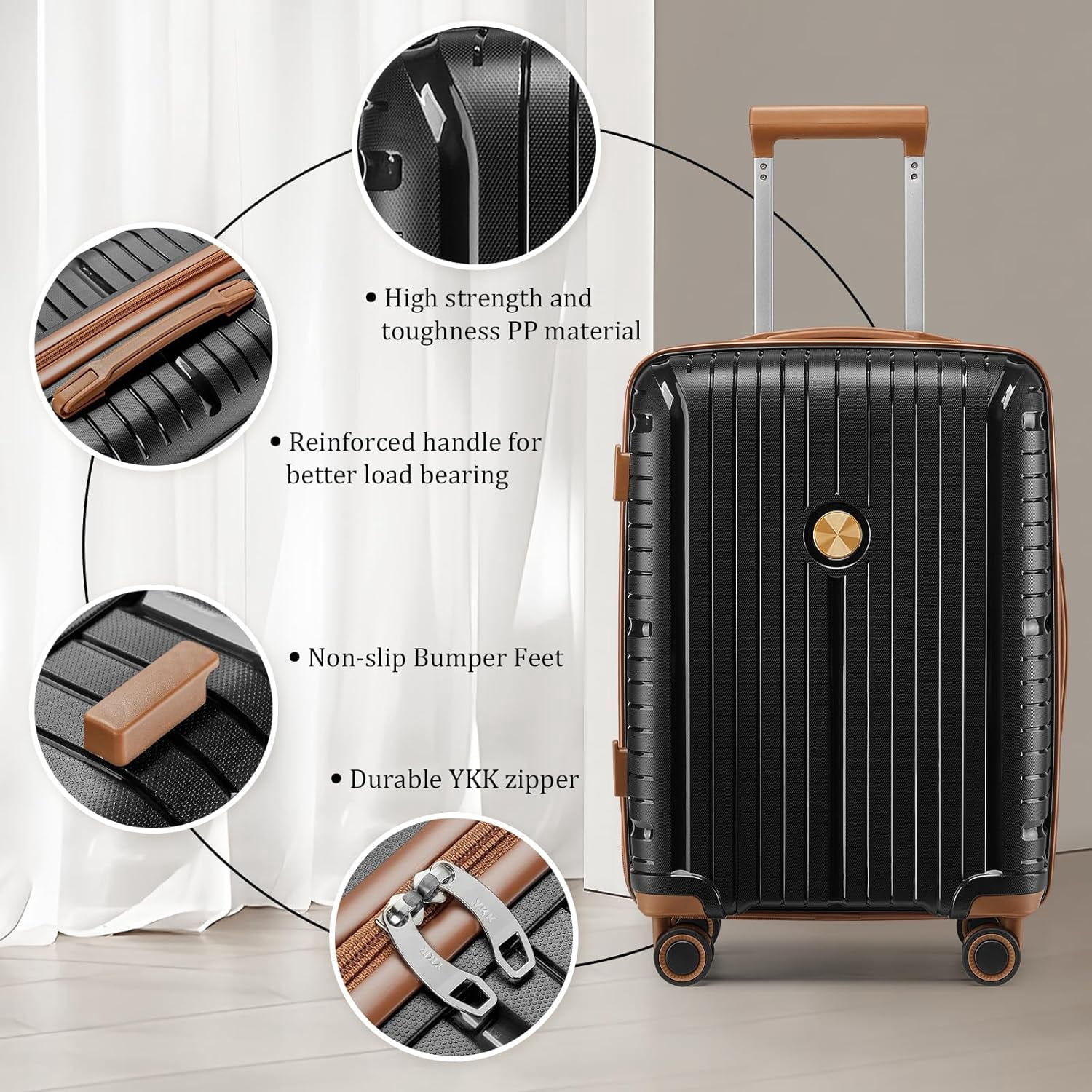 Joyway 11 Piece Luggage Sets Hardshell Lightweight Suitcase with TSA Lock Spinner Wheels