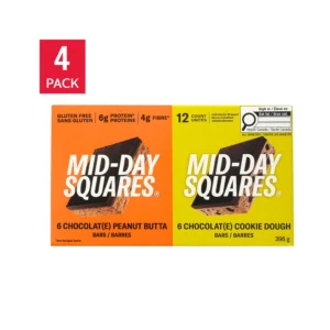 Mid-Day Squares Peanut Butta & Cookie Dough Bar Variety Pack, 48 × 33 g