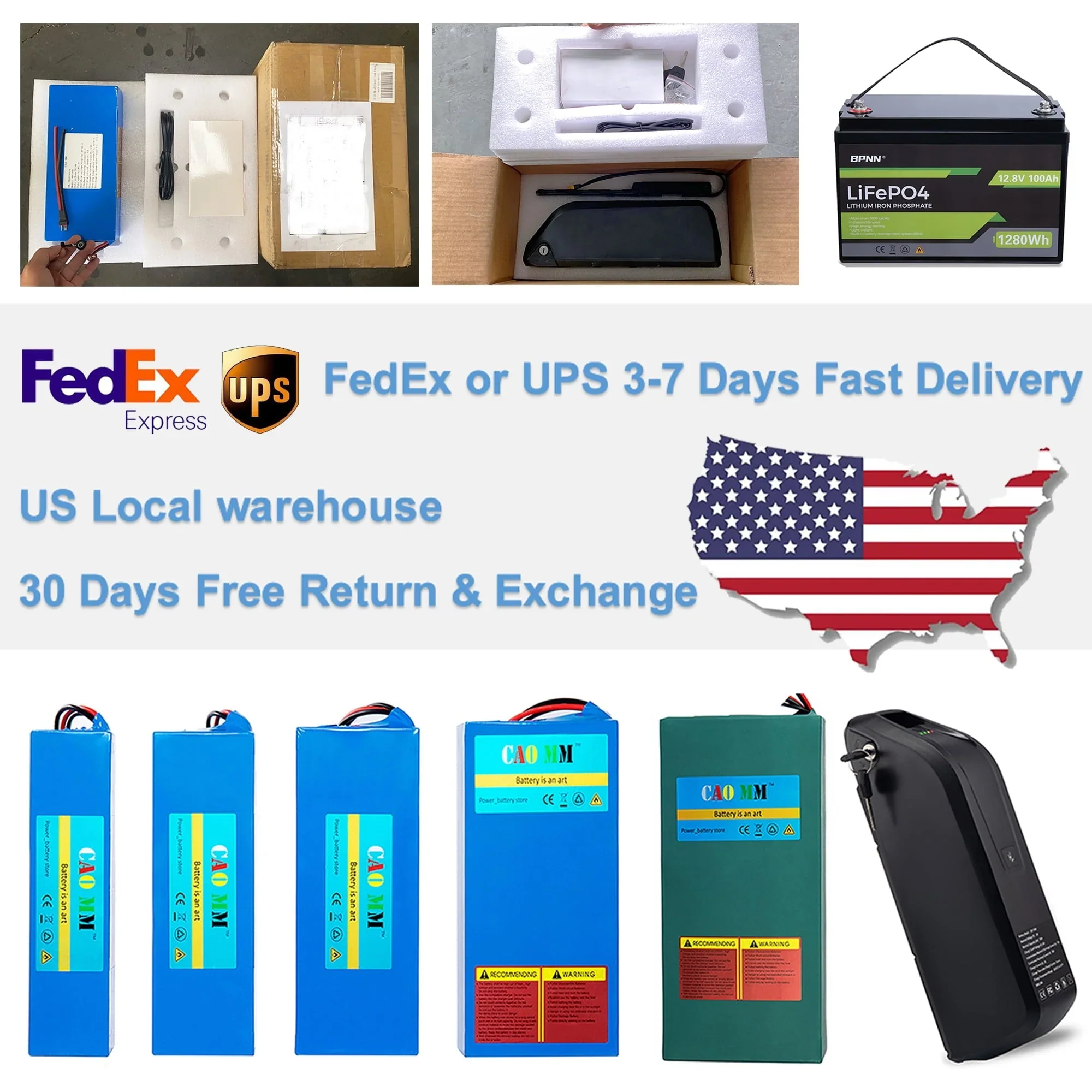 1PC 48V 10Ah Ebike Battery Without Charger Set 48V Lithium Battery for 1000W Electric Bike Tricycle