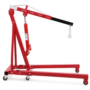 Garvee Hydraulic Engine Hoist, 2 Ton Max, Cherry Picker, 4400 lbs, No Lever, Red
