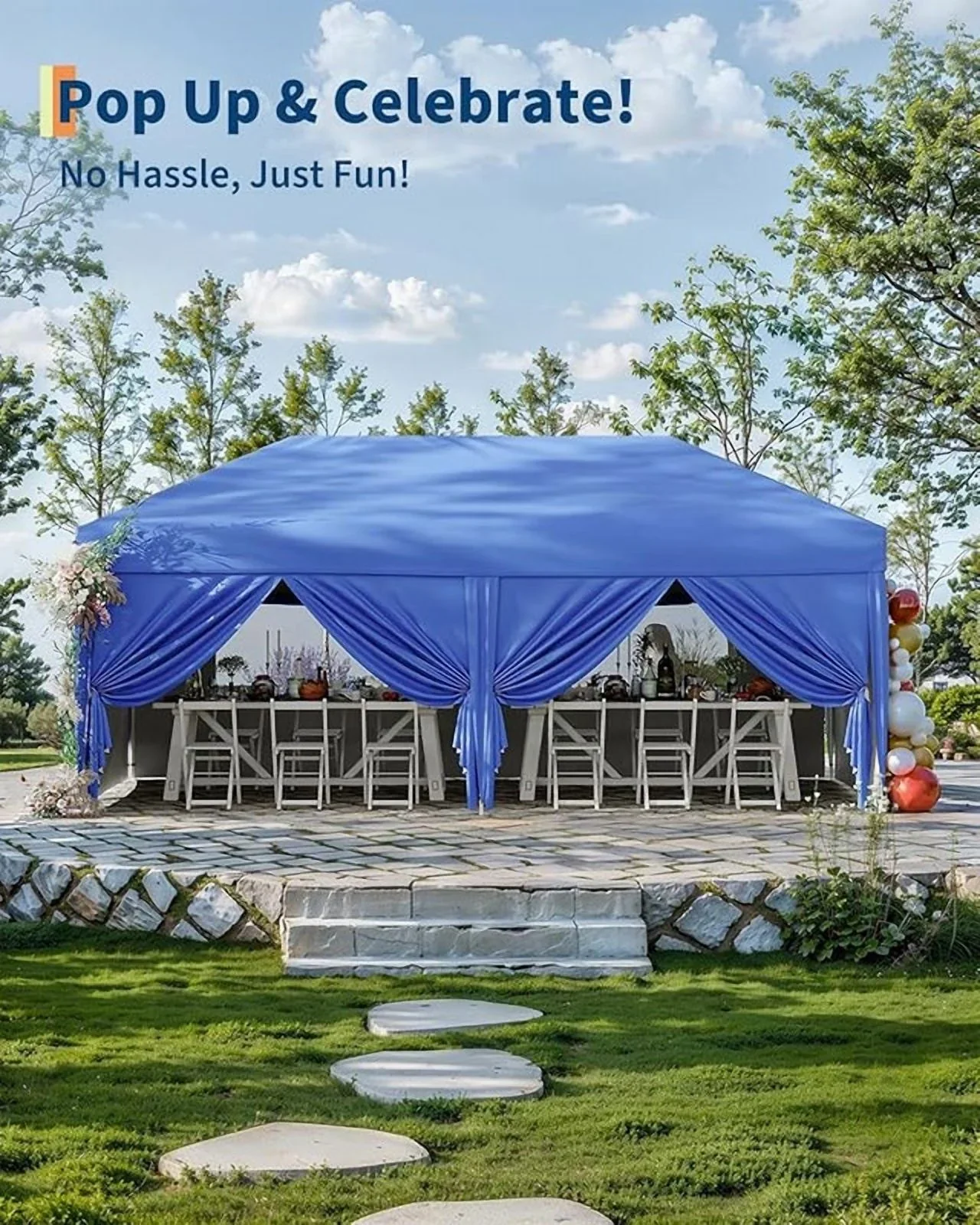 10x20 Pop Up Canopy Tent with 4 Sidewalls, Heavy Duty Outdoor Canopy UPF 50+ All Season Waterproof Commercial Street Vendors Party Tents with Roller Bag, 8 Stakes & 6 Sandbags,Khaki