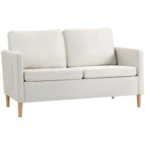 HOMCOM 56' Loveseat Sofa for Bedroom 2 Seater Couch with Side Pockets