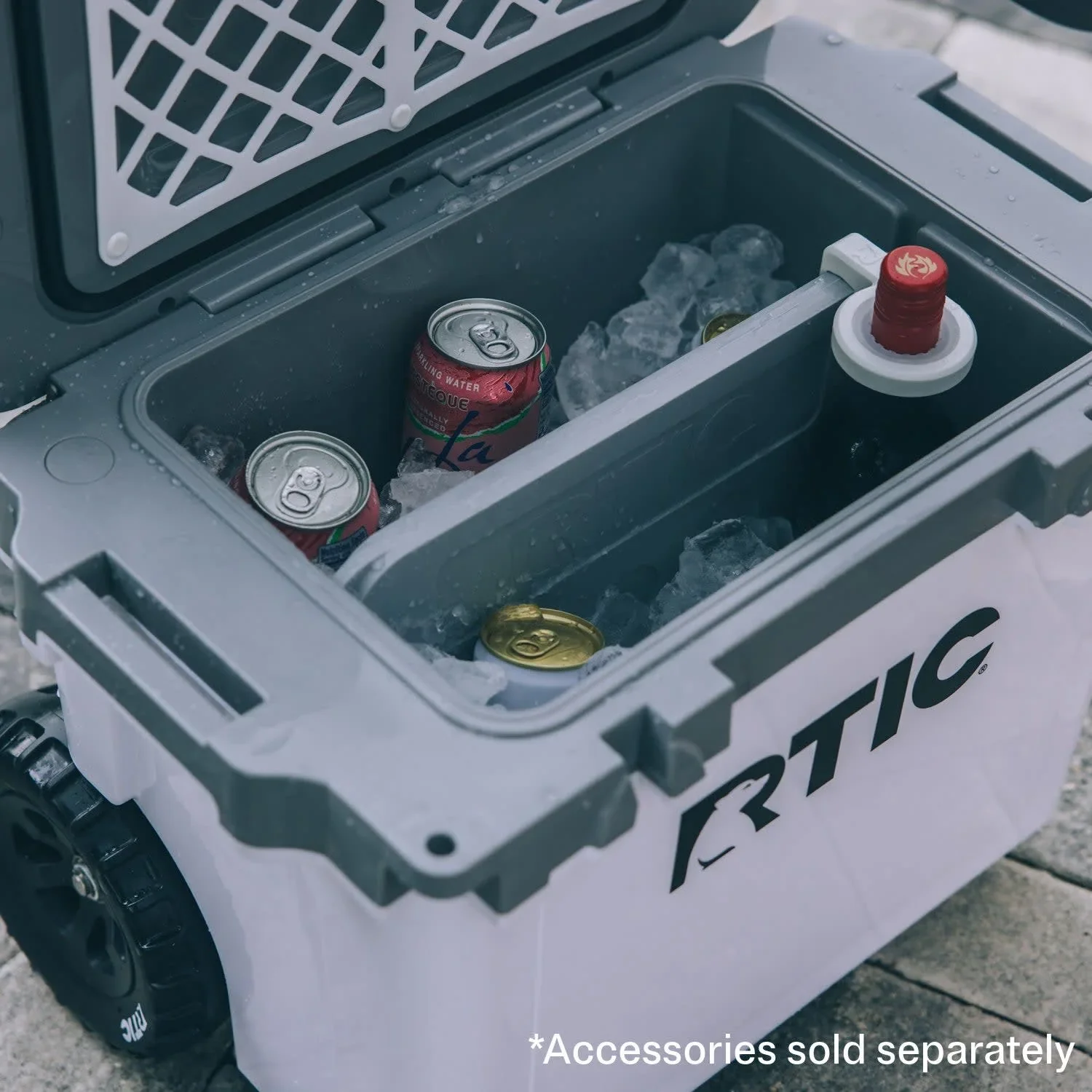 RTIC 22 QT Ultra-Light Wheeled Hard-Sided Ice Chest Cooler, Fits 28 Cans or 6 Wine Bottles, Patriot