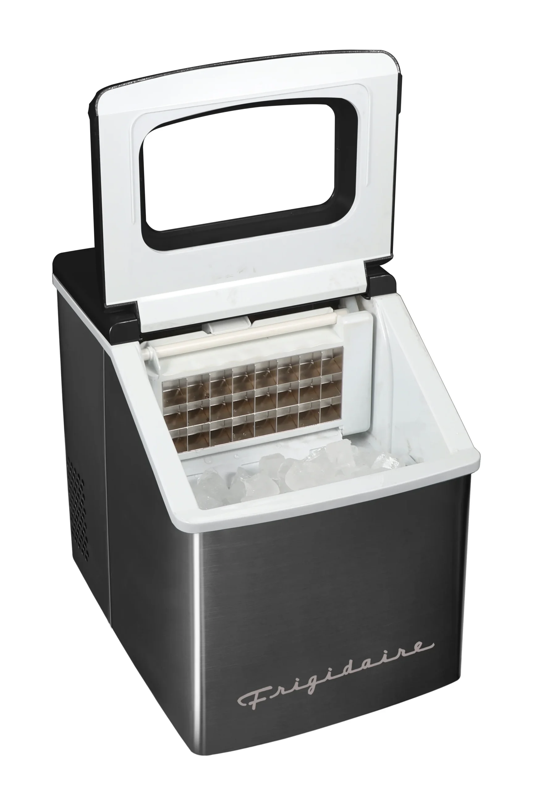 Frigidaire 40lbs. Countertop Clear Square Ice Maker - Stainless Steel