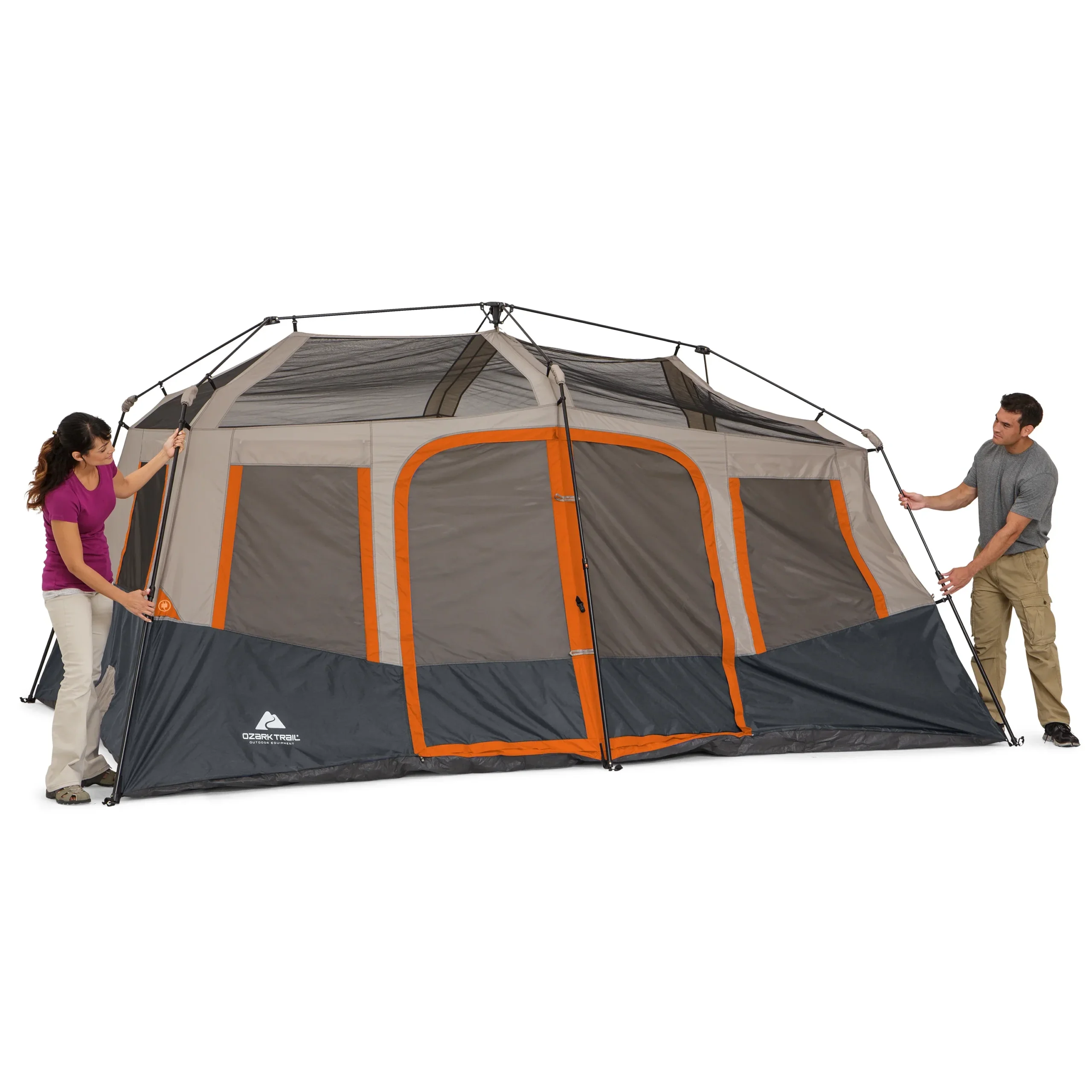 Ozark Trail 10-Person Instant Cabin Tent -C 2-Room Family Camping Tent with Rainfly