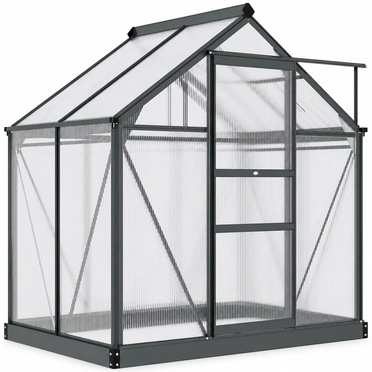 CoSoTower Greenhouse Garden, Green House, Outdoor Greenhouse Kit, PC Board with Sliding Door, 6.2' x 4.3' x 6.6', Grey