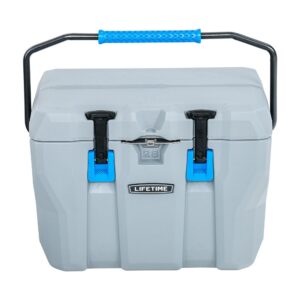 Lifetime 28 qt Bear-Resistant Camping Cooler, Premium High Performance, Ice Retention, Hard Cooler, 20 Can Capacity, Boulder Gray (91289)